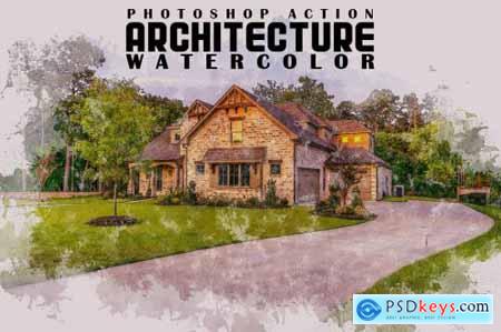 Architecture Watercolor PS Action 6793562