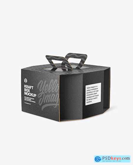 Octagonal Kraft Box w- Handle Mockup 94959