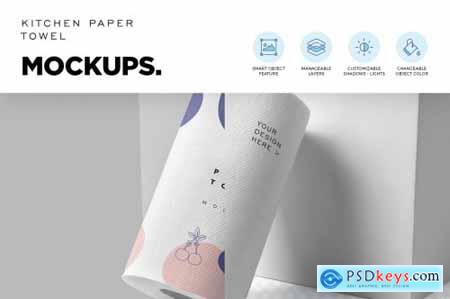 Kitchen Tissue Paper Roll Mockups 6843975