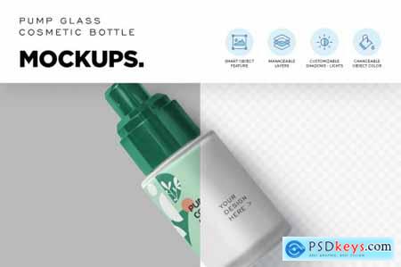 Glass Airless Pump Bottle Mockups 6859573