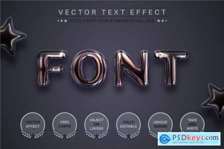 Dark Chrome - Editable Text Effect, Font Style 6811253