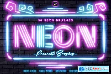 Neon Procreate Brushes