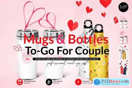 Mugs & Bottles To-Go for Couples Mocup 5890078