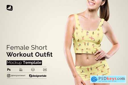 Female Short Workout Outfit Mockup 5340481