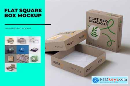 Flat Square Box MockUp 6890843