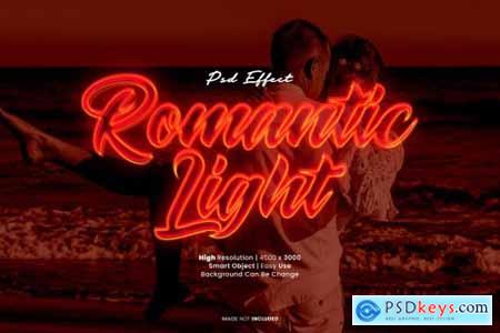 Romantic light text effect psd
