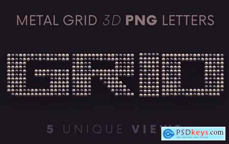 Metallic Grid - 3D Lettering
