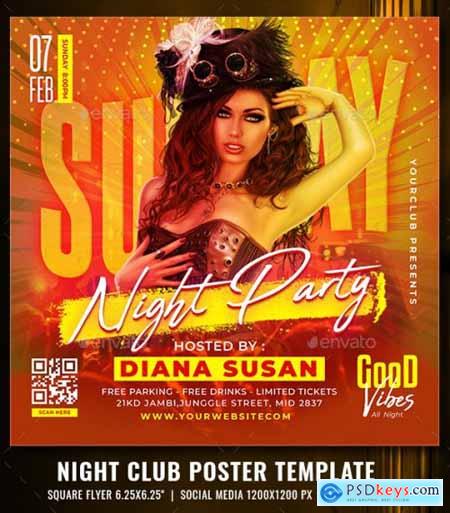 Night Party Club Poster Template 33170861