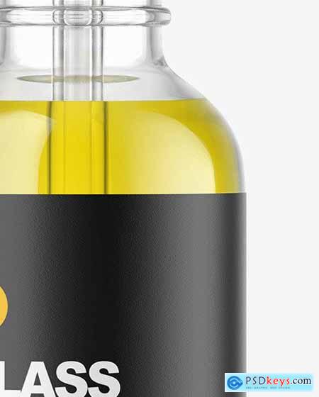 Clear Glass Dropper Bottle with Oil Mockup 65642