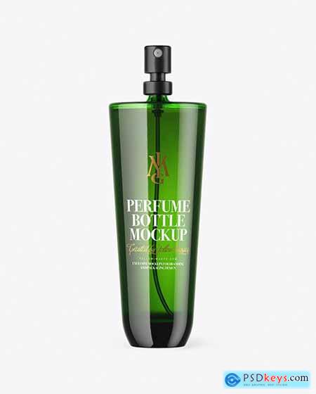 Green Glass Perfume Bottle Mockup 65881