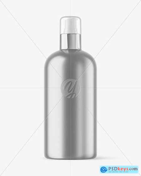Metallic Cosmetic Bottle with Pump Mockup 65811
