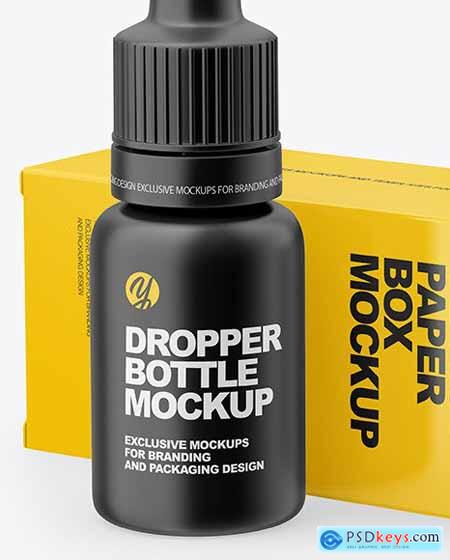 Matte Dropper Bootle with Glossy Paper box mockup 65546