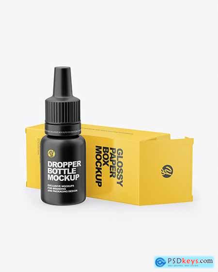 Matte Dropper Bootle with Glossy Paper box mockup 65546