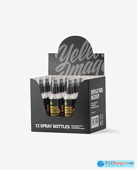 Display Box with Clear Spray Bottles Mocup 66410