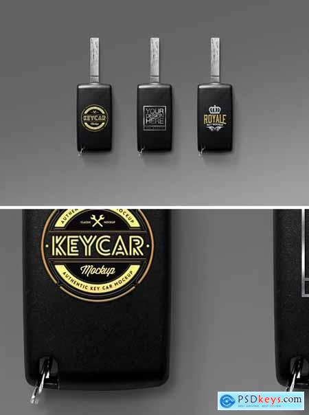 Car Key Logo Mockup