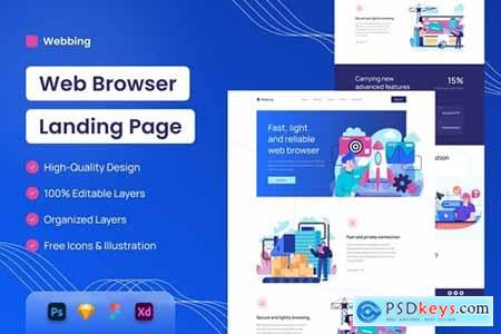 Web Browser Landing Page - UI Design