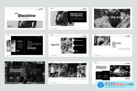 Blackline Powerpoint and Keynote Templates