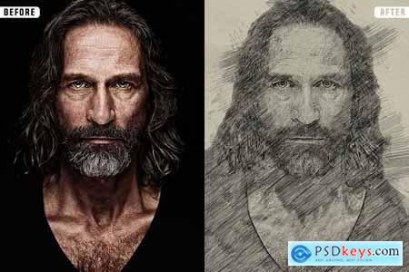 Pencil Sketch Photoshop Action 35428650