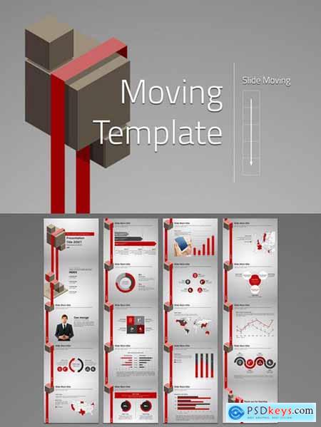 Ribbon PowerPoint Template Moving