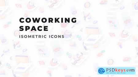 Coworking space - Isometric Icons 36117552