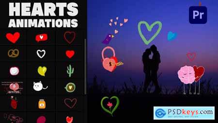 Cartoon Animated Hearts Stickers for Premiere Pro 36049291 
