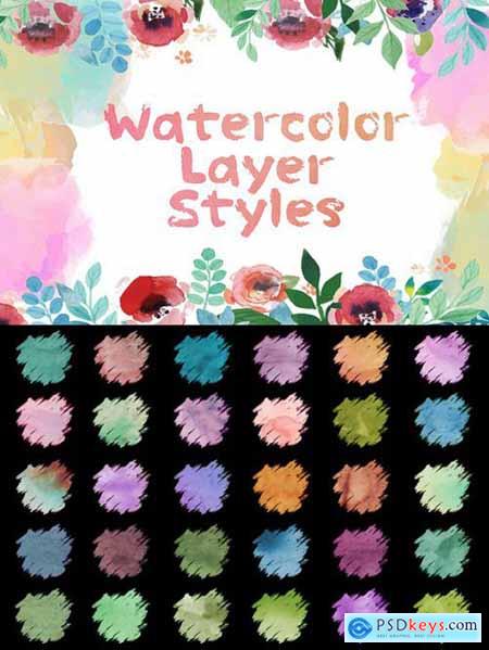 30 Watercolor Layer Styles