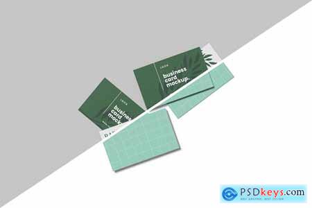 Top View Stack Business Card Mockup MMGVSZJ