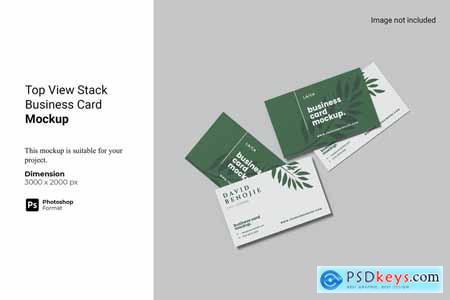 Top View Stack Business Card Mockup MMGVSZJ