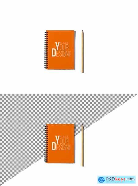Notepad with Pencil Mockup