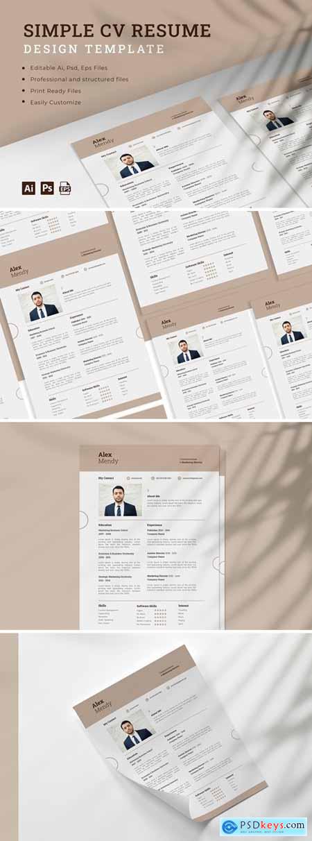 Simple CV Resume Design Template