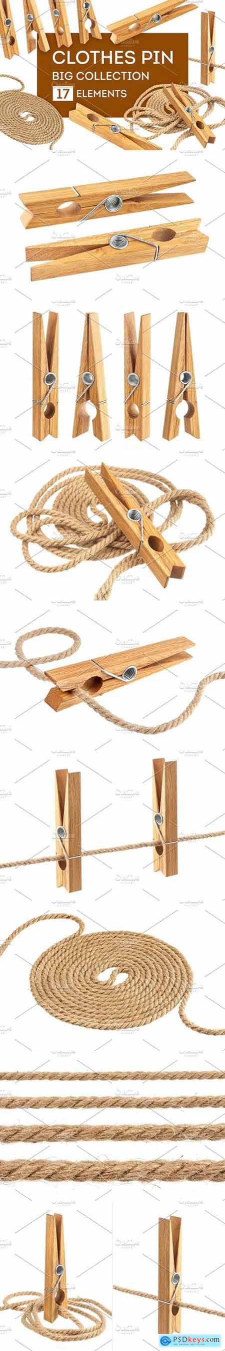 Clothes pin and rope