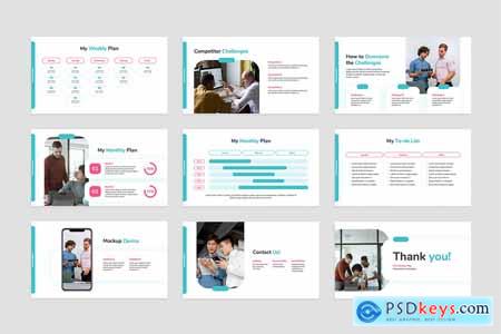 First 90 Days Plan Powerpoint, Keynote and Google Slides Templates