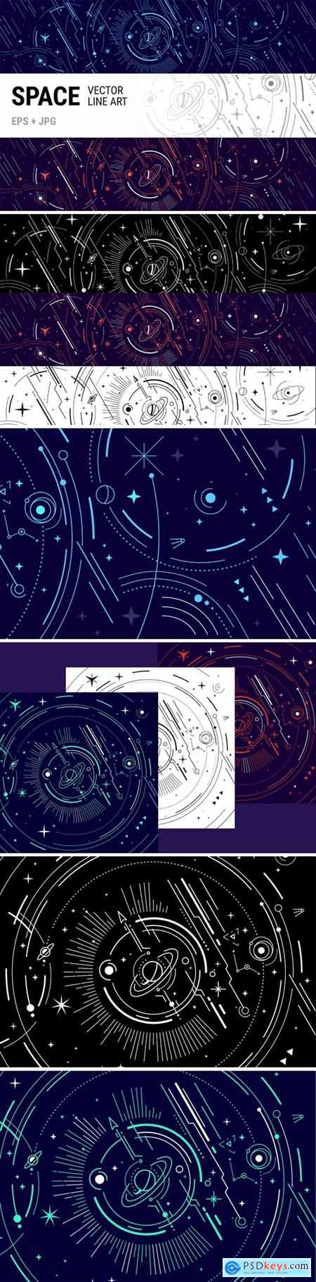 Abstract Space - Line Art Set