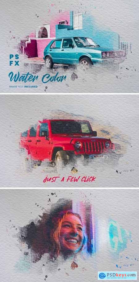 Water color on canvas photo effect