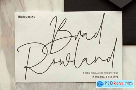 Brad Rowland Signature Font