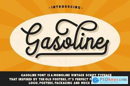 Gasoline - Monoline Vintage Script Font