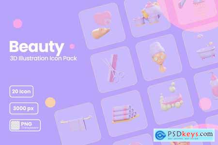 Beauty - 3D Illustration Icon Pack EECKKXP