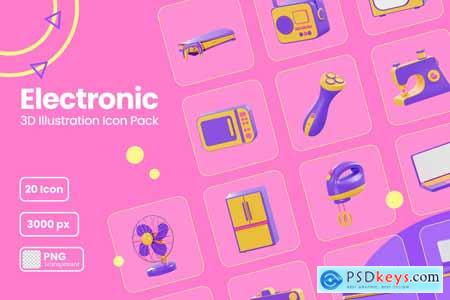 Electronic - 3D Illustration Icon Pack 2HTZWLU