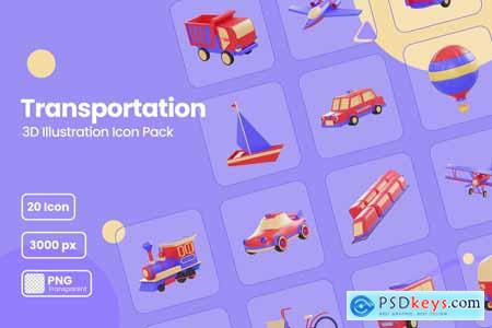 Transportation - 3D Illustration Icon Pack 8B2S4EQ
