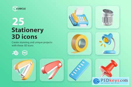Cubicle - Stationery 3D Icons EDMPFRM