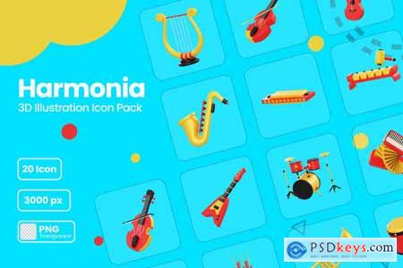 Harmonia - 3d illustration icon pack NLHNNZZ