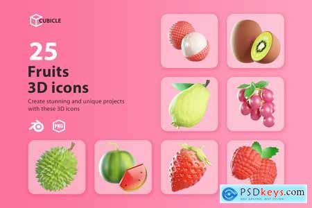 Cubicle - Fruit 3D Icons EWJW24G