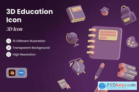 3D Education Icon SQUVGC7