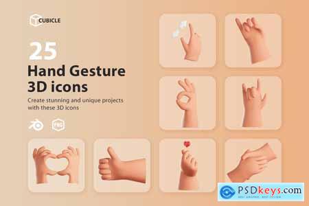 Cubicle - Hand Gesture 3D Icons P783UDN