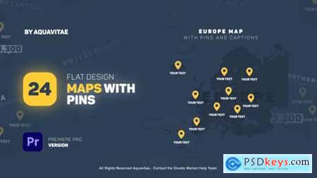 Flat Design Maps With Pins for Premiere Pro 36295156