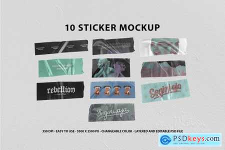 10 Realistic Sticker Mockup 5382516