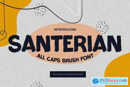 SANTERIAN - All Caps Brush Font