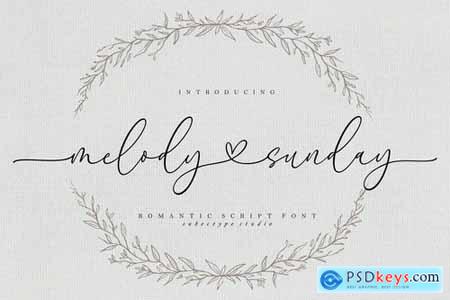 Melody Sunday - Heart Connected Font