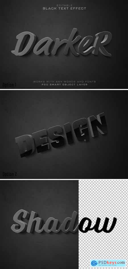 Text Effect Mockup with Black 3D Shadow 484040513