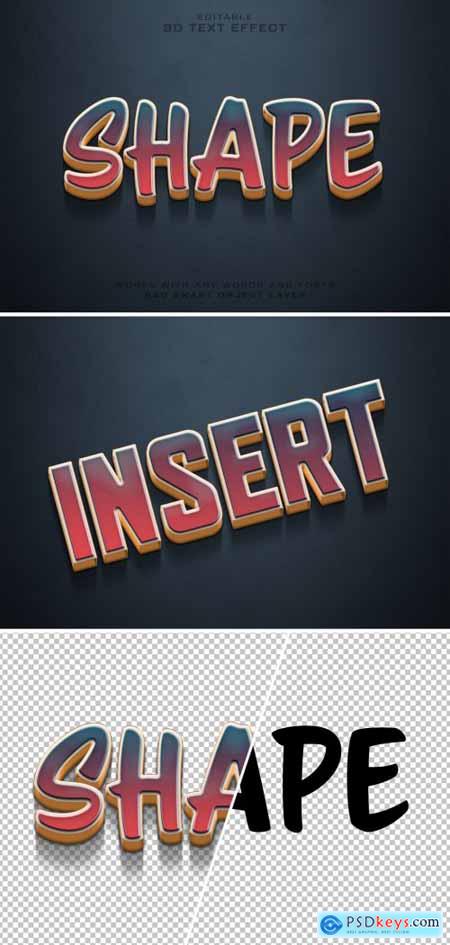Text Effect Mockup with 3D Stroke Style and Shadow 484040521